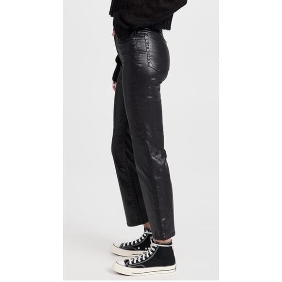 RAG & BONE Womens Casey Jeans Size 33 Coated Black High Rise Flare Ankle NWT - Picture 2 of 10